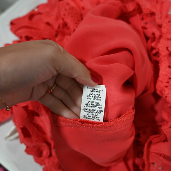 Shoshanna Size 6 Anthropologie Venetian Off the Shoulder Lace Pink Dress - Picture 10 of 10